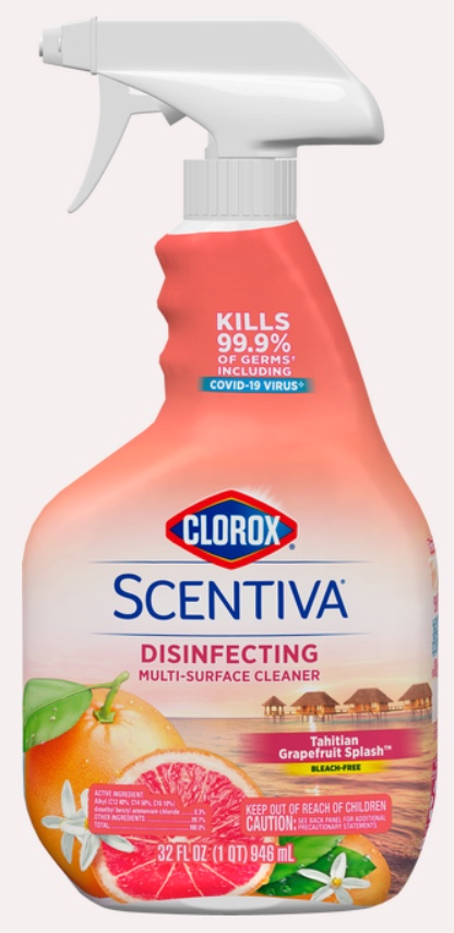 1633812154_03027511ImageCloroxScentivaDisinfectingMultiSurfaceCleanerTahitianGrapefruitSplashPumpSpray.jpg