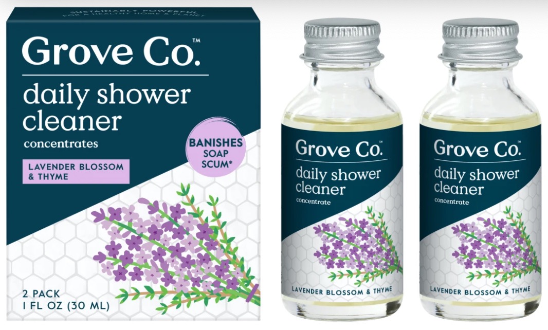 Grove Co. Daily Shower Cleaner Concentrate + Reusable Cleaning