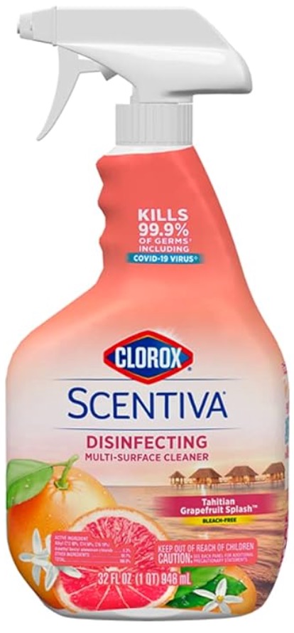 1742656669_03027637ImageCloroxScentivaDisinfectingMultiSurfaceCleanerSprayTahitianGrapefruitSplashPumpSpray07162018.jpg